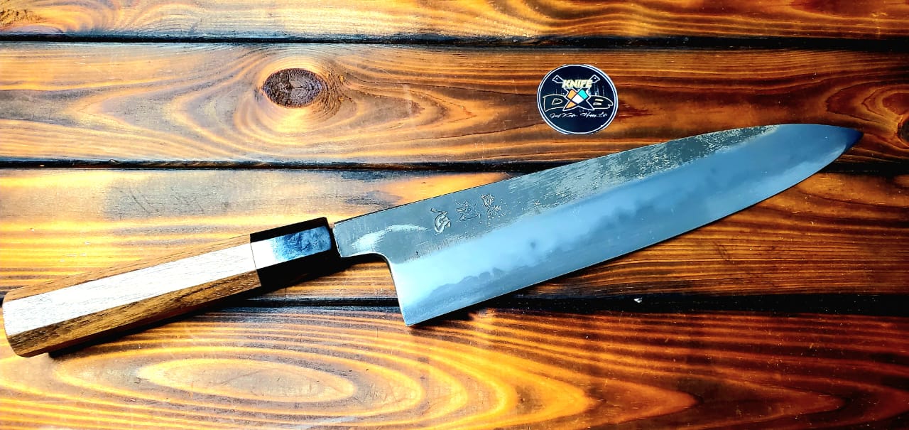 Hatsukokoro Gyuto 240mm Yoake (thick spine) Blue1